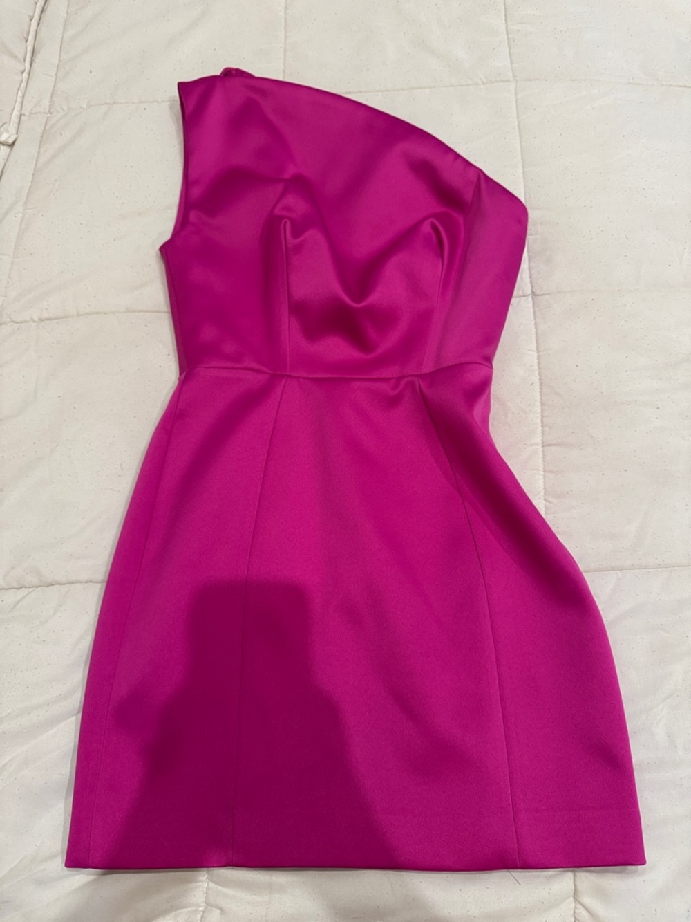 House of CB Hot Pink One-Shoulder Mini Dress